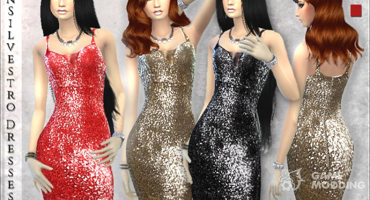 Sansilvestro Dresses для Sims 4