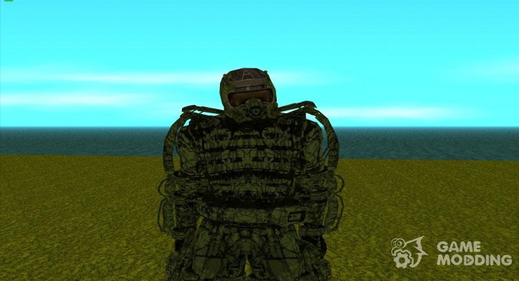A member of the Hunters group in an exoskeleton with an upgraded helmet from S.T.A.L.K.E.R for GTA San Andreas