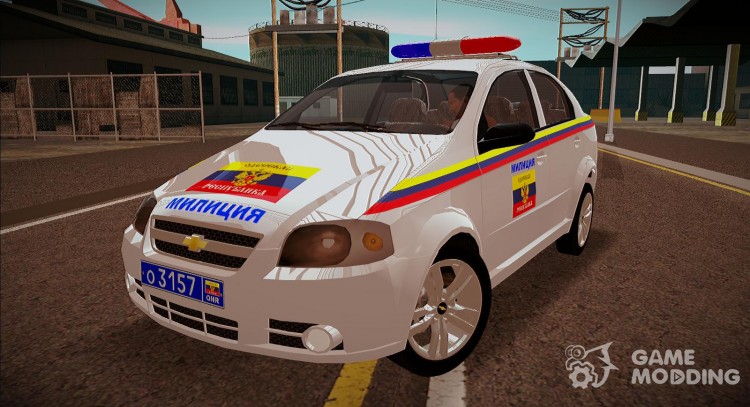 Chevrolet Aveo Policía nro para GTA San Andreas