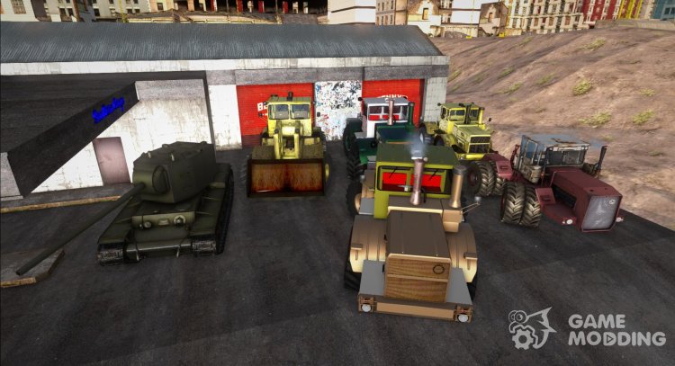 Pack of machines of the Kirov plant (Kirovets K-700, KV-2) for GTA San Andreas