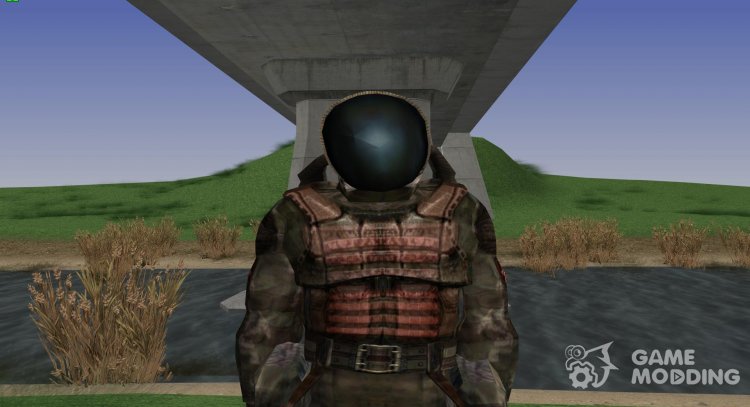 El comandante de la agrupación de Oscuros acosadores, en el mono de S. T. A. L. K. E. R v.1 para GTA San Andreas