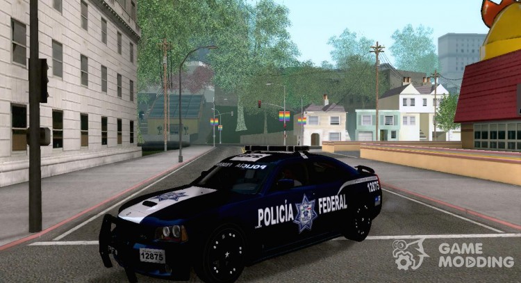 El Dodge Charger SRT 8 de 2006, la policía federal de méxico para GTA San Andreas
