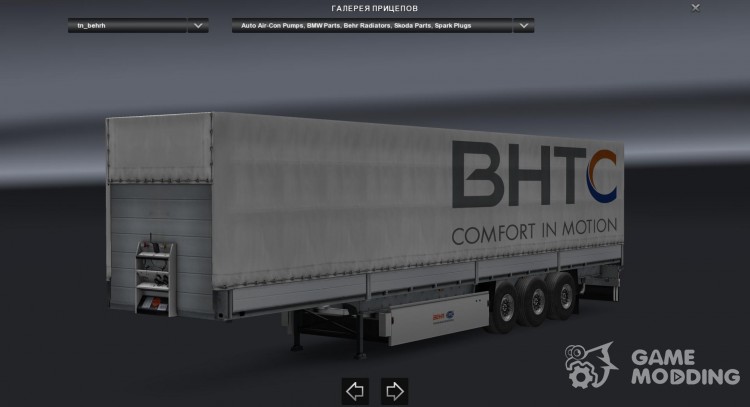 Behr Hella Thermocontrol Trailer for Euro Truck Simulator 2