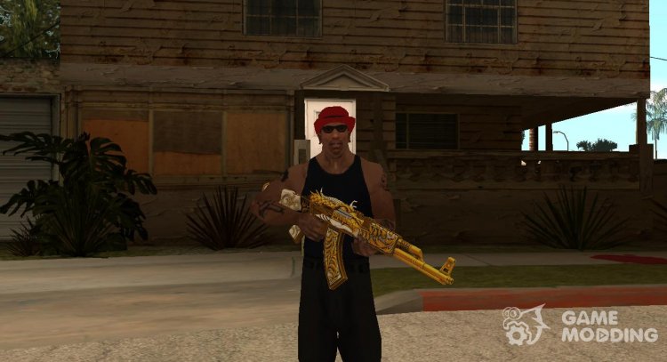 AK47 Gold Dragon для GTA San Andreas