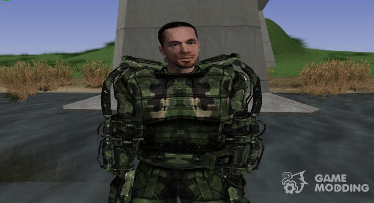A member of the group the Avengers with a unique appearance of S. T. A. L. K. E. R V. 2 for GTA San Andreas