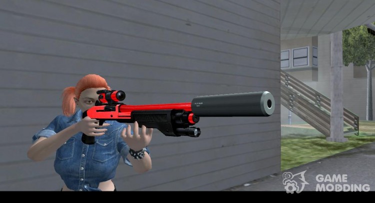 Black and red Chromegun for GTA San Andreas