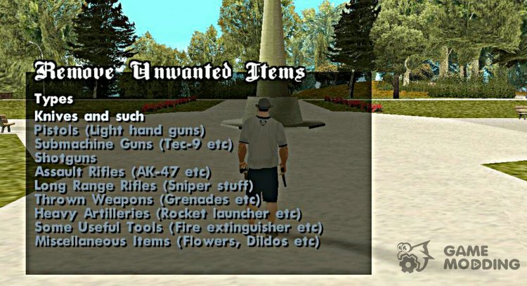 Weapons Remover for GTA San Andreas