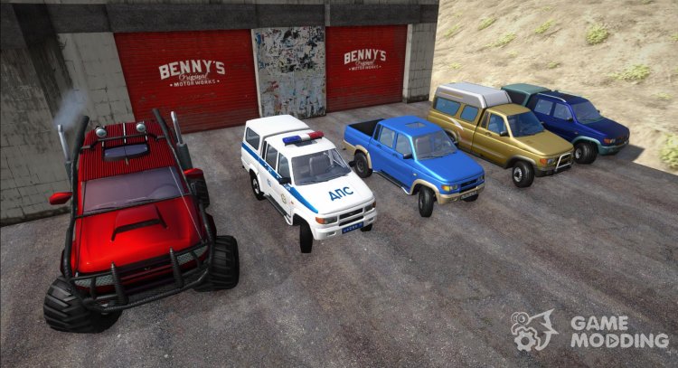 Pack of cars UAZ Simbir (2362, 23632 Bison, 2760 Stalker) for GTA San Andreas