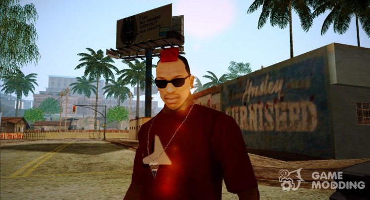 Red Mohawk and Black Stubbles para GTA San Andreas