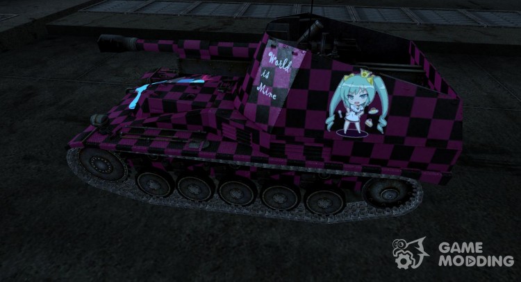 Skin to Wespe (Miku) for World Of Tanks