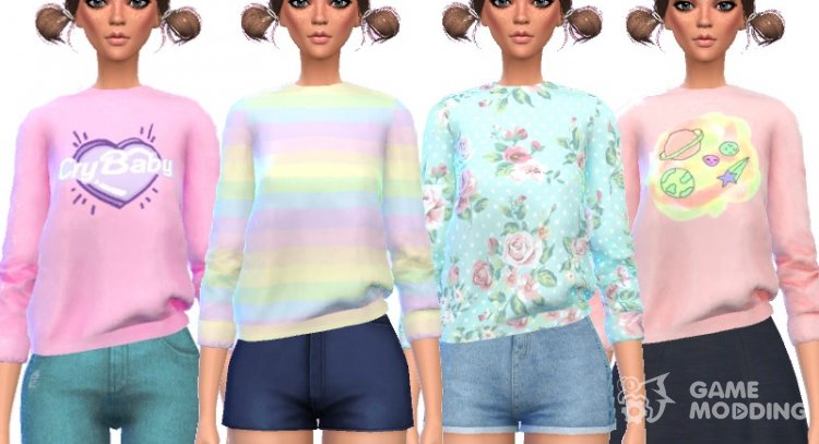 Super Cute Sweatshirts for Sims 4