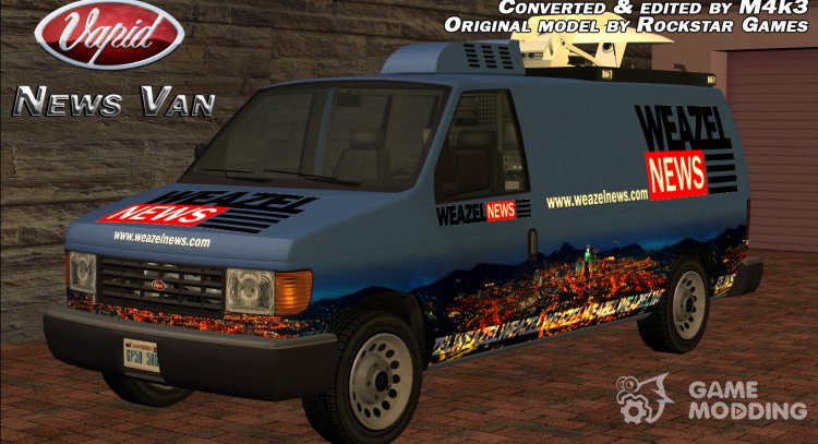 Vapid Speedo Classic News Van para GTA San Andreas