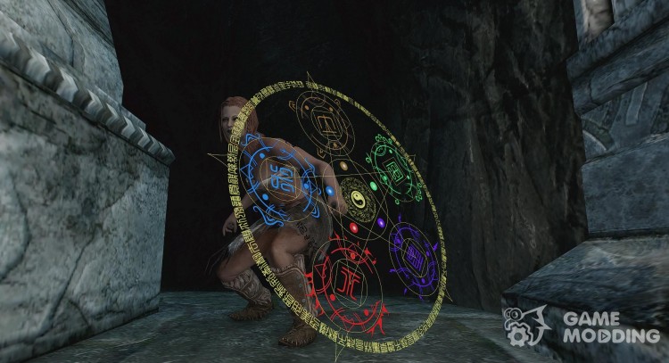 La magia de las runas - se puede usar runas mágicas como escudo para TES V: Skyrim