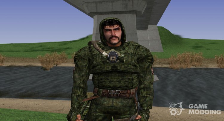 Член группировки Ликвидаторы с уникальной внешностью из S.T.A.L.K.E.R v.2 для GTA San Andreas