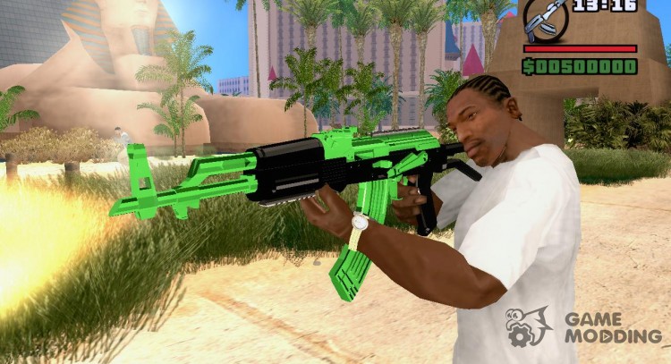 El verde de la sustitución de la AK-47 para GTA San Andreas