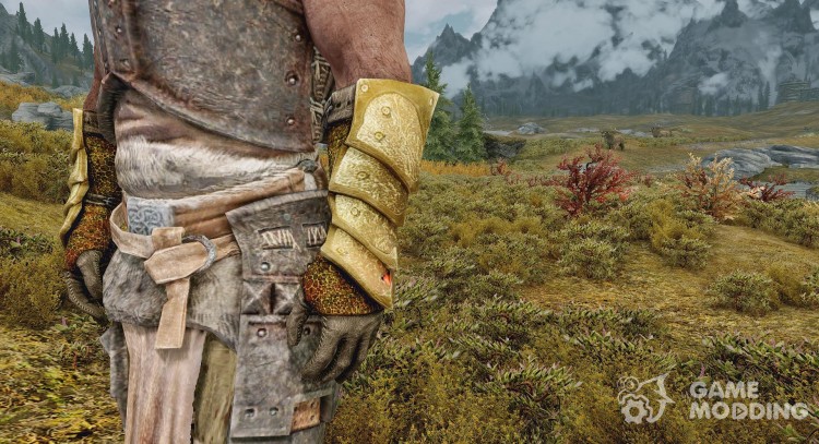 La leyenda de Zelda - adornos de plata y Oro guantes para TES V: Skyrim