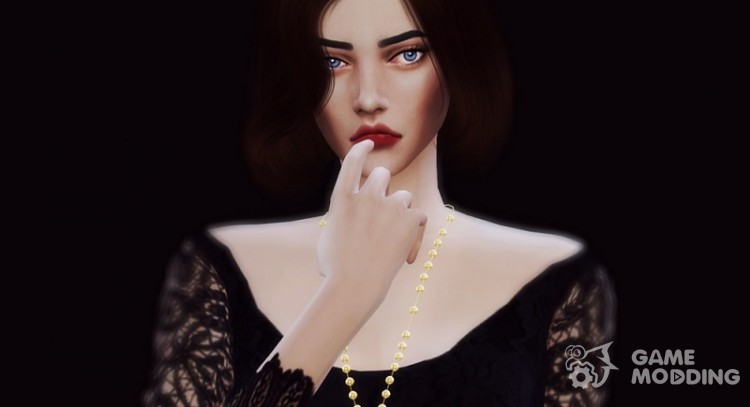 Chain with gold cross for Sims 4