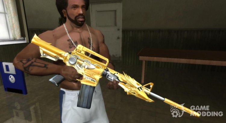 M4A1 Iron Beast Noble Gold (Golden Chrome) for GTA San Andreas