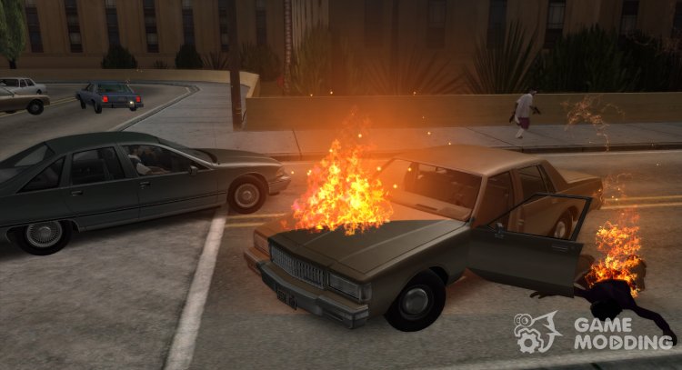 Водители загораются, когда загорается автомобиль для GTA San Andreas