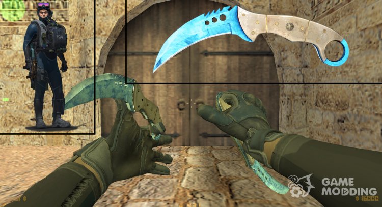 CS:GO Talon Knife Ice Diver Collection for Counter Strike 1.6