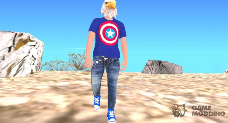 Skin HD GTA V Online en la máscara de águila para GTA San Andreas