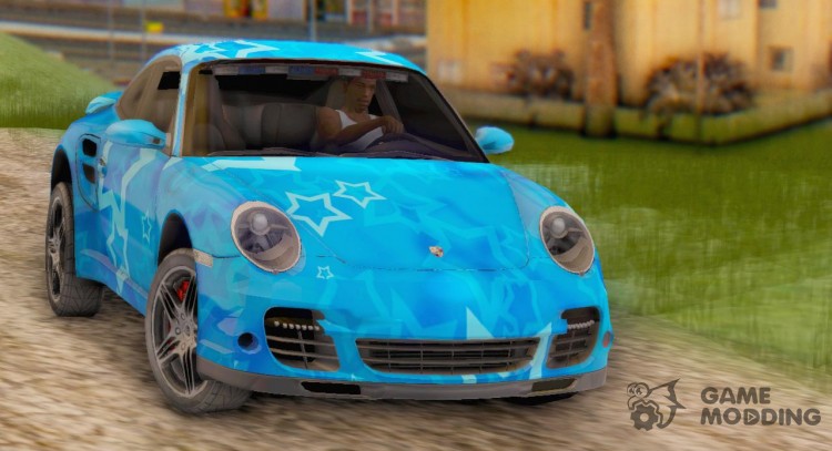 Porsche 911 Turbo Blue Star for GTA San Andreas