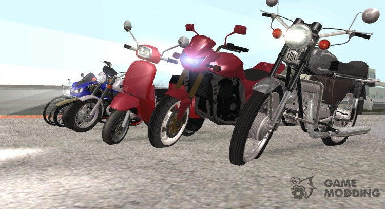 Pak велоспедов y motocicletas para GTA San Andreas