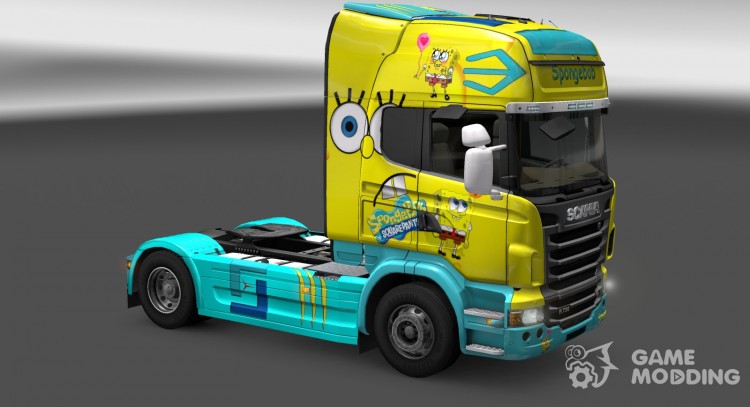 El Skin De Bob Esponja Scania R para Euro Truck Simulator 2