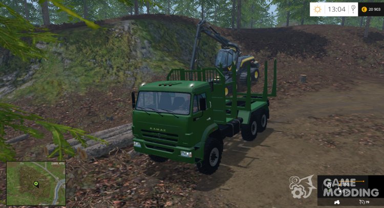 KamAZ-44118 Timber with avtopogruzchik for Farming Simulator 2015