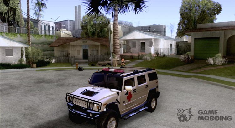AMG HUMMER H2 rojo cruz (ambulancia) para GTA San Andreas
