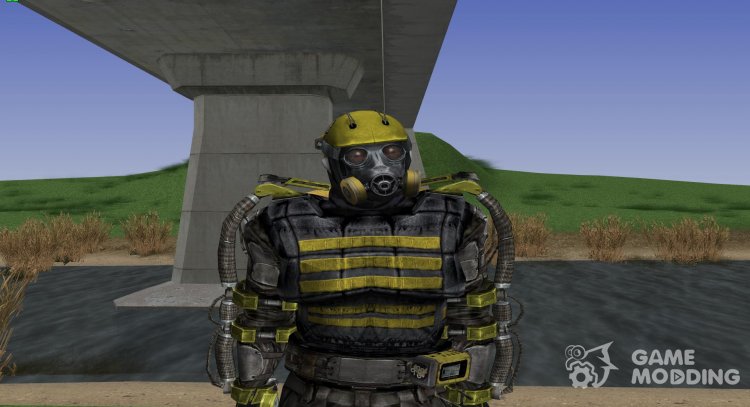 A member of the group Interception in the exoskeleton of S. T. A. L. K. E. R for GTA San Andreas