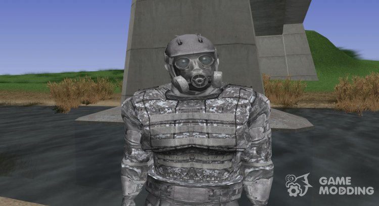 A member of the group the Crows in the exoskeleton without servos of S. T. A. L. K. E. R for GTA San Andreas