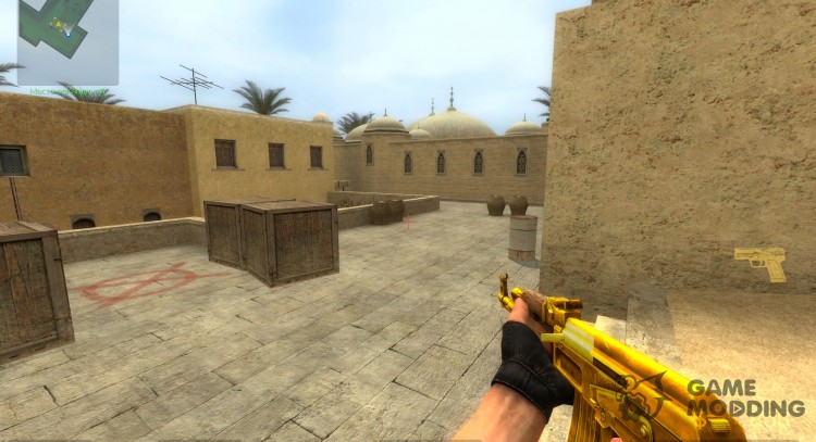 Золотой стаедартный АК-47! Новая текстура! для Counter-Strike Source