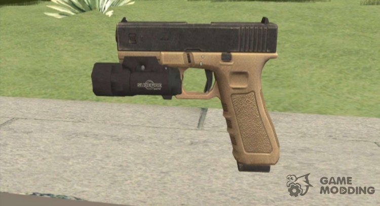 Glock 17 Tan With Flashlight para GTA San Andreas
