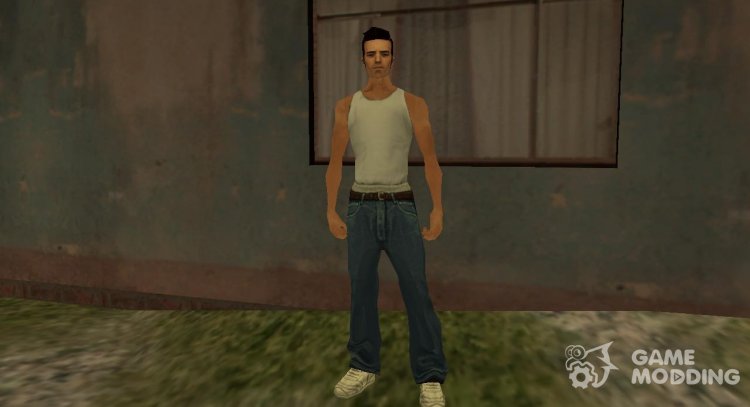 Claude in CJ's clothes for GTA San Andreas