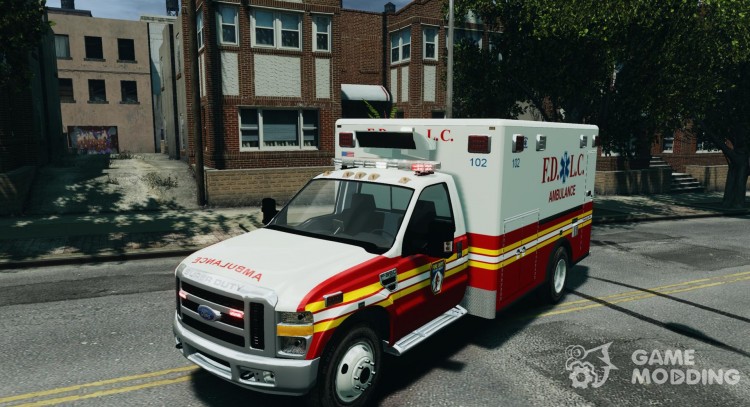 Ford F350 FDLC Ambulance v3.0 ELS для GTA 4
