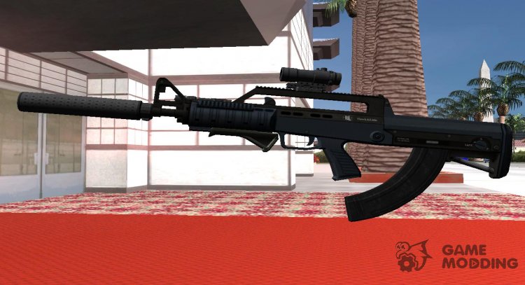 GTA V Hawk & Little Bullpup Rifle (Complete Upgrade) v2 для GTA San Andreas