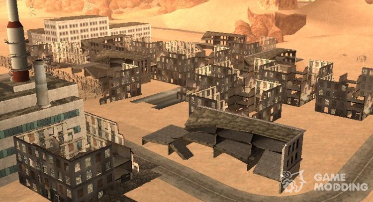 Muerto de la ciudad en el desierto