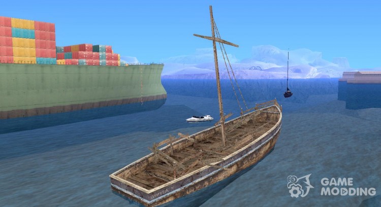 Затонувшая лодка из RE5 для GTA San Andreas