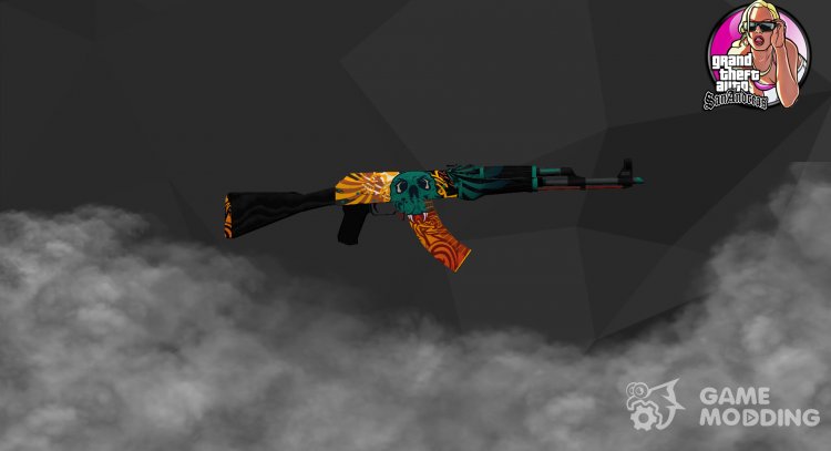 AK-47 Dragon's flame для GTA San Andreas