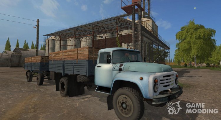 ZIL-130 flatbed and trailer for Farming Simulator 2017