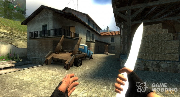 Blanco brillante cuchillo para Counter-Strike Source