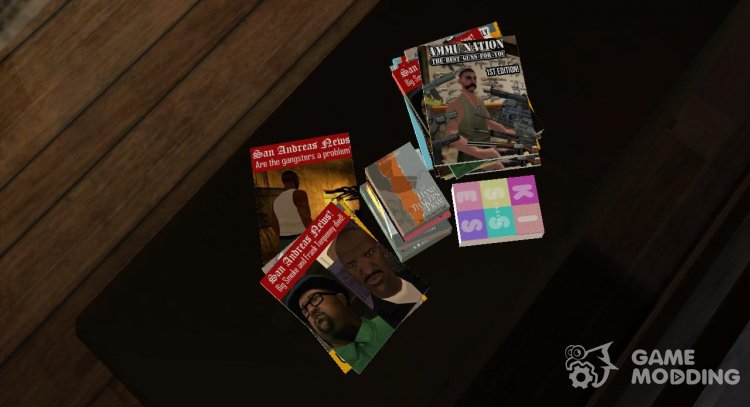 Новые журналы в доме CJ'я для GTA San Andreas