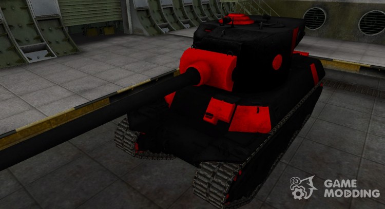 Черно-красные зоны пробития M6A2E1 для World Of Tanks