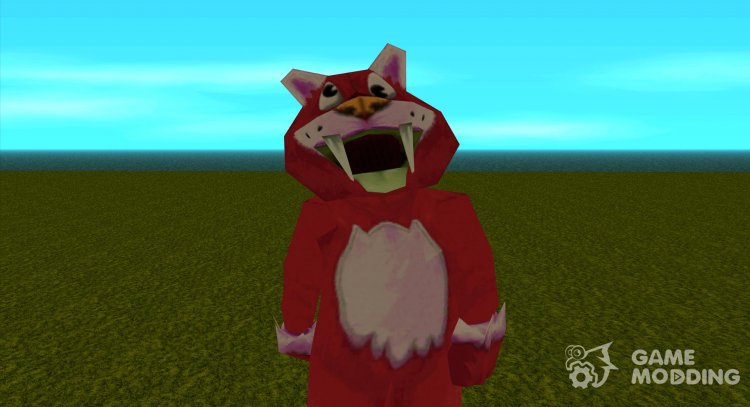 El hombre del traje rojo del tigre de dientes de sable grueso de Zoo Tycoon 2 para GTA San Andreas