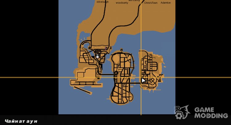 Map in the game menu for GTA 3