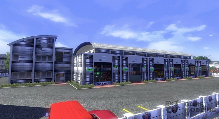 Большой гараж Scania для Euro Truck Simulator 2