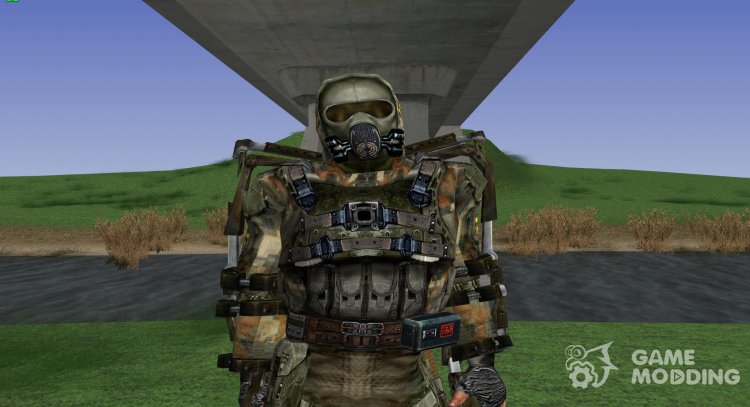 A member of the group the Diggers in the simplified exoskeleton of S. T. A. L. K. E. R V. 1 for GTA San Andreas