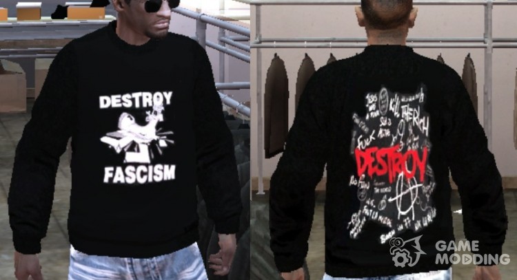 Suéter De Destroy Fascism para GTA 4