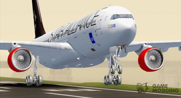 Airbus A330-300 Scandinavian Airlines SAS Star Alliance Livery для GTA San Andreas